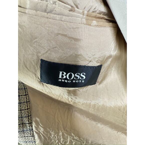Hugo Boss Tweed Sport Coat Blazer 42L Brown Check Loro Piana Zelander Wool - Picture 5 of 14